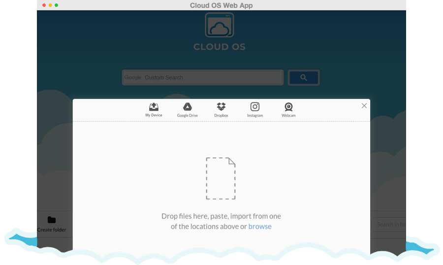 Cloud Storage And Startup Page Cloud Os